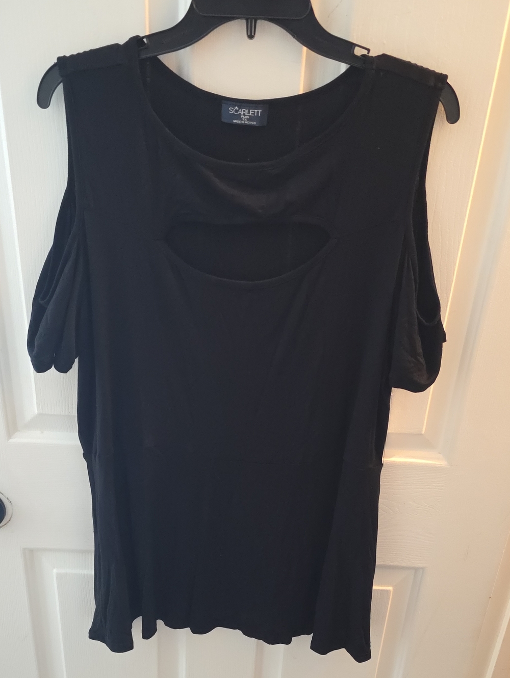 Scarlett Black Cold-Shoulder Tank with Back Keyhole